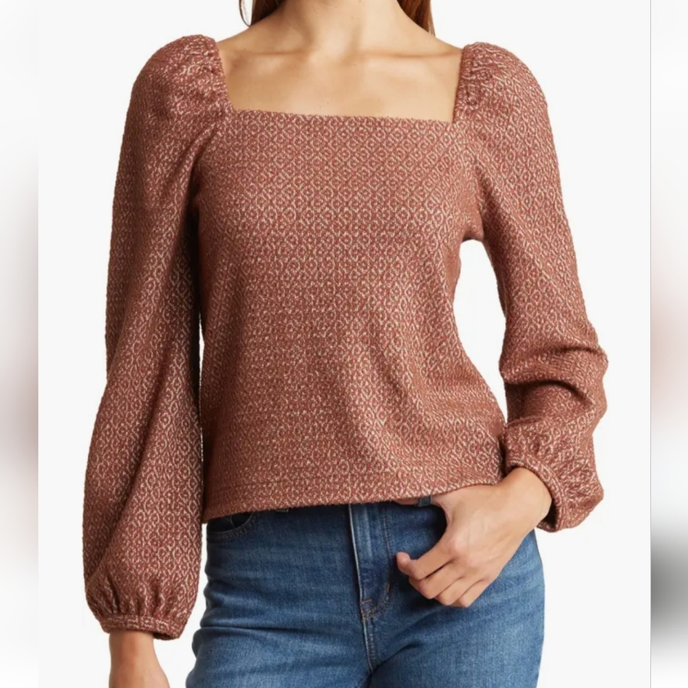 Madewell Jacquard puff sleeve top